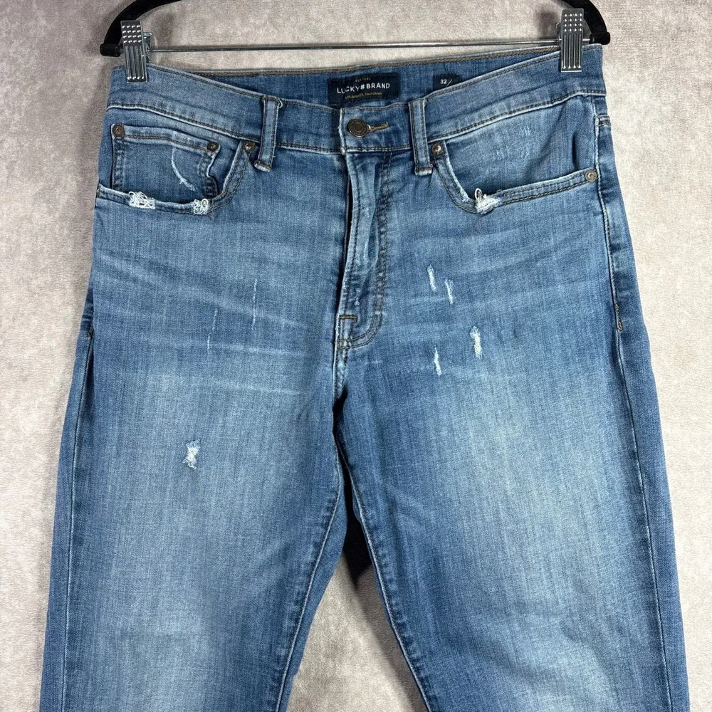 Lucky Brand Jeans Mens Size 32x30 Blue 121 Slim Distressed Denim Casual Stretch‎